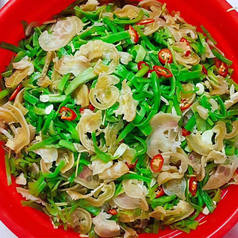 Vó bò luộc sẵn ngâm rau tiến vua