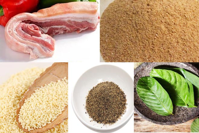 Nguyên liệu của món thịt chua Phú Thọ