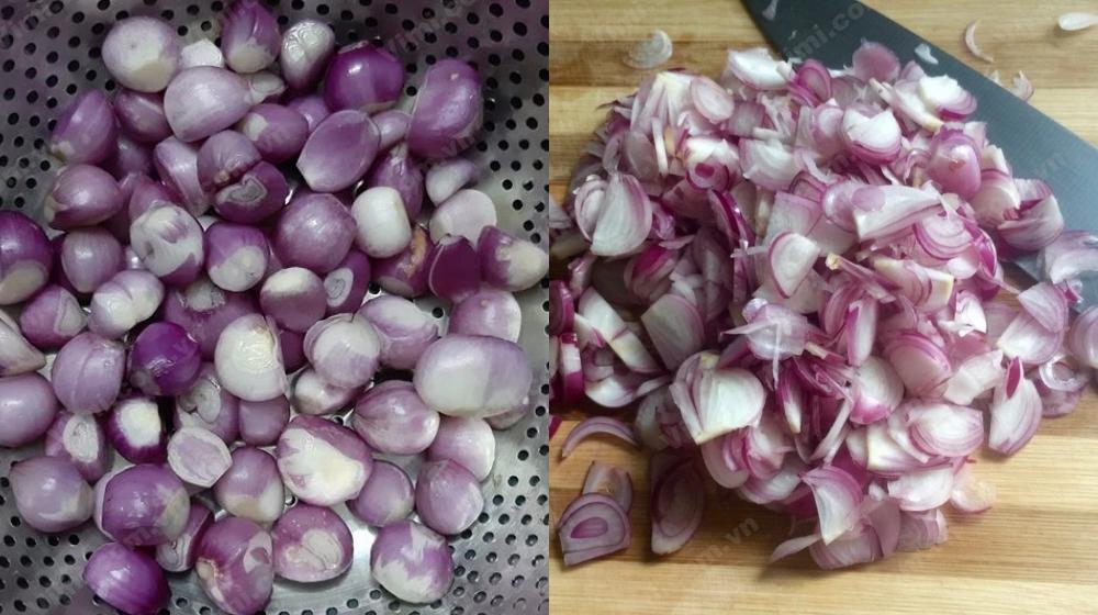 Nguyên liệu làm hành phi bằng chảo