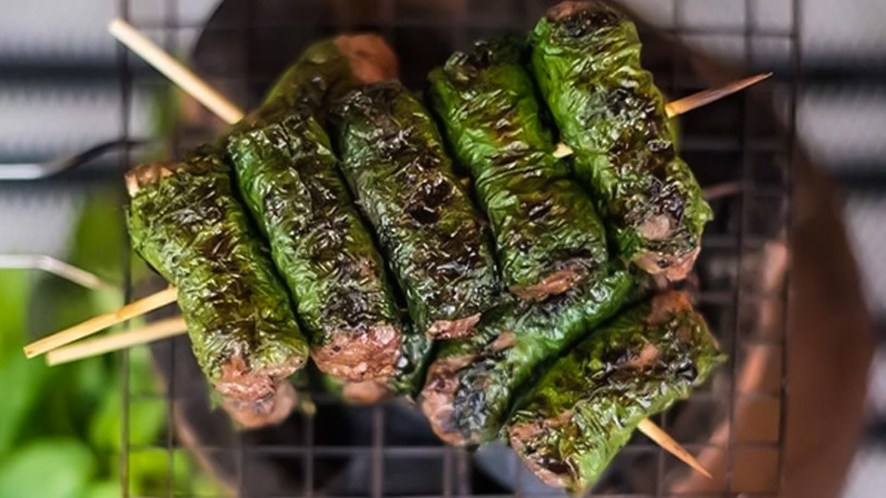 Rắn cuốn lá lốt nướng