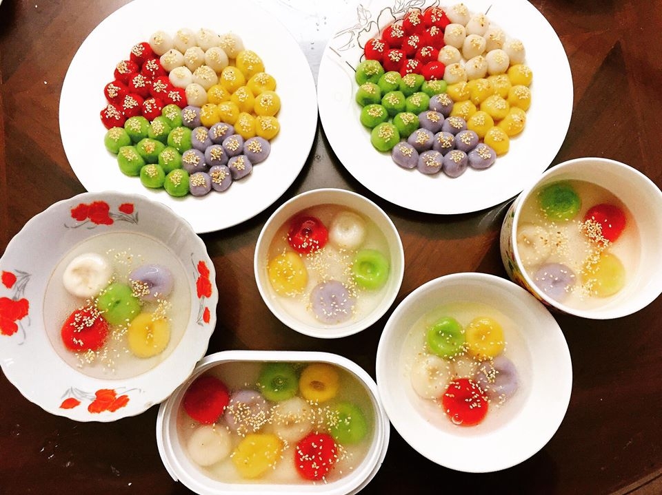 Nguyên liệu làm bánh chay ngũ sắc