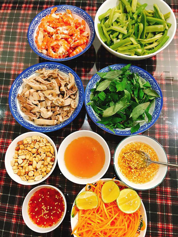 Nguyên liệu làm nộm rau tiến vua: