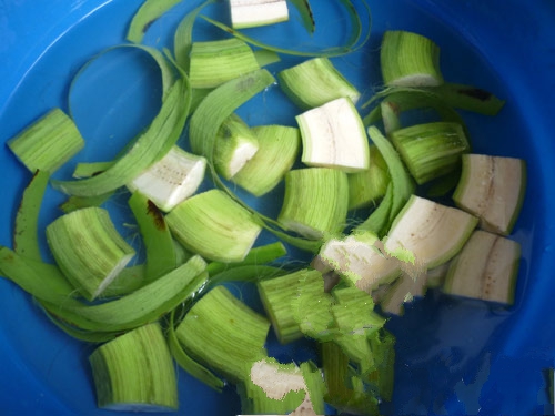 Nguyên liệu làm món xáo chuối 